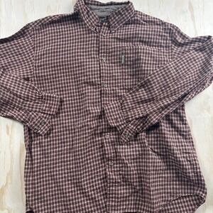 Columbia XCO Flannel Shirt Mens Large Red Plaid Long Sleeve Button Up Outdoor